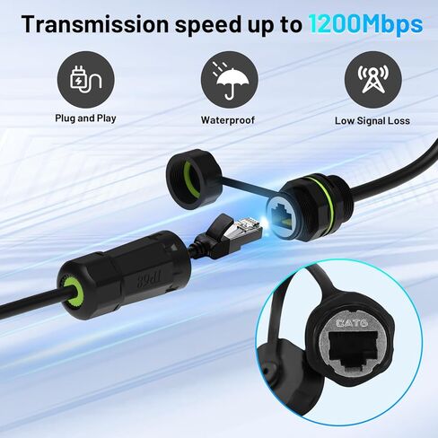 Waterproof Ethernet Adapter for Starlink Gen 3 and Starlink Mini, Starlink Gen 3 Cable Extension Adapter, Starlink Standard to RJ45 Coupler for Starlink V3/ Mini Dish and Router (1 PCS in Kuwait