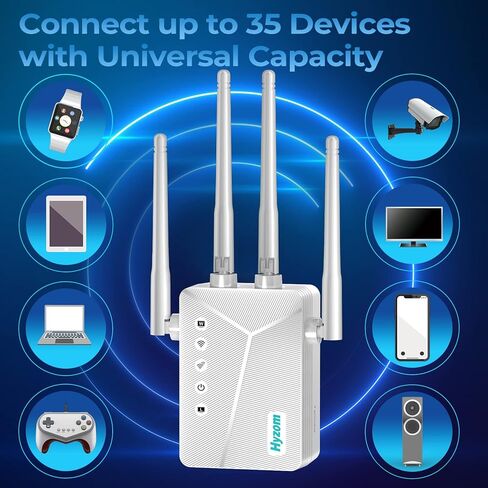 Newest WiFi Extender Signal Booster, 8000 Sq.ft Long Range Repeater Wireless Amplifier, 60% Faster | Broader Than Ever, Support More Network Devices for Home, Easy Setup in Kuwait