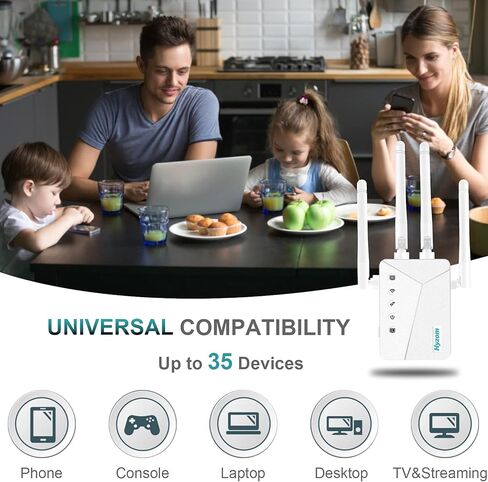 Newest WiFi Extender Signal Booster, 8000 Sq.ft Long Range Repeater Wireless Amplifier, 60% Faster | Broader Than Ever, Support More Network Devices for Home, Easy Setup in Kuwait