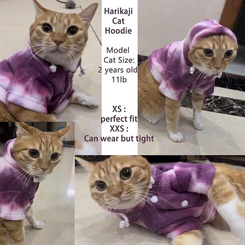 Dog Hoodie, Dog Winter Warm Coat, Tie Dye Sweatshirts Colorful Hoodie for Cats Small Medium Dogs(Color,XXS) in Kuwait