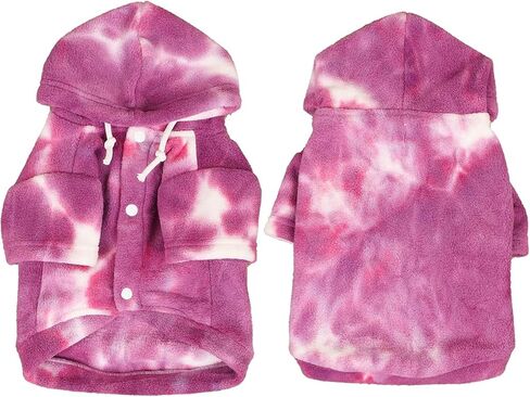 Dog Hoodie, Dog Winter Warm Coat, Tie Dye Sweatshirts Colorful Hoodie for Cats Small Medium Dogs(Color,XXS) in Kuwait