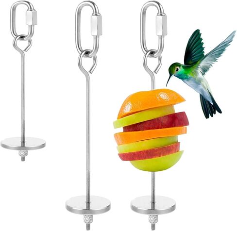 3 Pcs Bird Food Holder Bird Feeder Toy Stainless Steel Small Animal Fruit Vegetable Stick Skewer Foraging Hanging Food Feeding Treating Tool for Parrots Cockatoo Cockatiel Cage in Saudi Arabia