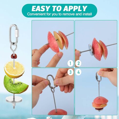 3 Pcs Bird Food Holder Bird Feeder Toy Stainless Steel Small Animal Fruit Vegetable Stick Skewer Foraging Hanging Food Feeding Treating Tool for Parrots Cockatoo Cockatiel Cage in Saudi Arabia
