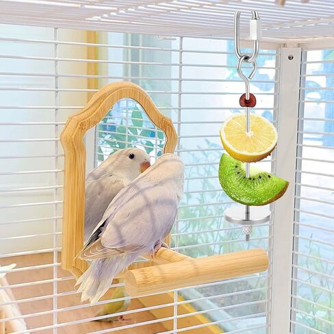 3 Pcs Bird Food Holder Bird Feeder Toy Stainless Steel Small Animal Fruit Vegetable Stick Skewer Foraging Hanging Food Feeding Treating Tool for Parrots Cockatoo Cockatiel Cage in Saudi Arabia