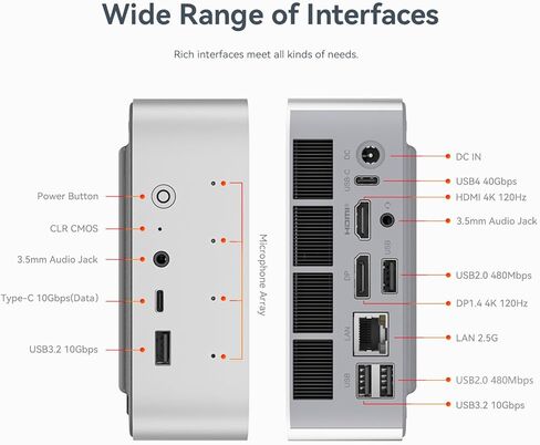 Beelink Mini PC EQR5 5500U AMD Ryzen 5 Processor(6C/12T, up to 4.0GHz), Micro Computer 16GB DDR4 500GB SSD Built-in PSU, Mini Computers Dual HDMI/4K 60Hz/WiFi6/BT5.2 Home/Office/HTPC in Saudi Arabia