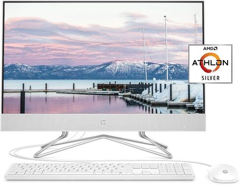 HP 23.8-inch All-in-One Desktop PC - with 2021 Office Lifetime | FHD Display | Intel Dual-Core i3-1115G4 Processor | 720P Webcam | with Wired Keyboard & Mouse | Windows 11 Pro (32 GB RAM | 1TB SSD) in Saudi Arabia