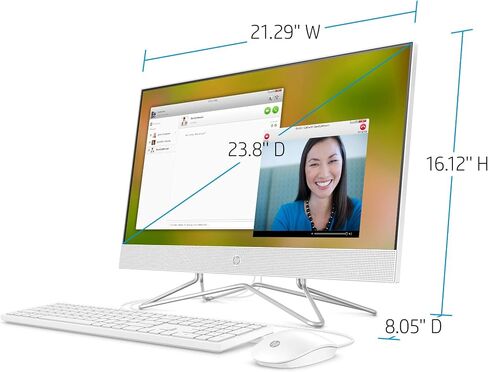 HP 23.8-inch All-in-One Desktop PC - with 2021 Office Lifetime | FHD Display | Intel Dual-Core i3-1115G4 Processor | 720P Webcam | with Wired Keyboard & Mouse | Windows 11 Pro (32 GB RAM | 1TB SSD) in Saudi Arabia