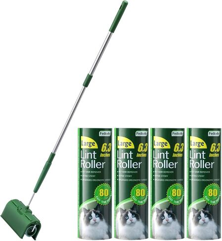Fedicelly Large Lint Rollers Pet Hair Extra Sticky Furniture,Cat Dog Hair Remover Laundry Clothes Carpet,6.3 inches Wider with 320 Sheets Giant Lint Remover Brush for Couch in Saudi Arabia