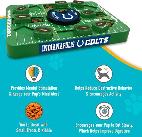 Pets First NFL Indianapolis Colts Large Puzzle Toy, Dog Puzzle Treat Toy, New Large Size, Interactive Dog Treat Toy, Dog Slow Feeding Toy in Saudi Arabia
