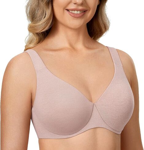 DELIMIRA Women's Plus Size Bras Minimizer Underwire Full Coverage Unlined Seamless Cup Black 40DD in Saudi Arabia