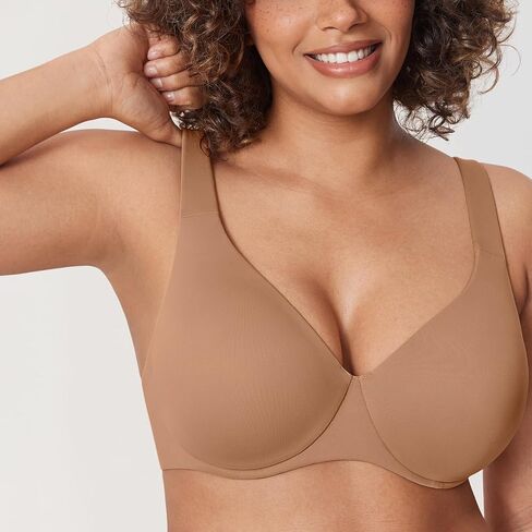 DELIMIRA Women's Plus Size Bras Minimizer Underwire Full Coverage Unlined Seamless Cup Black 40DD in Saudi Arabia