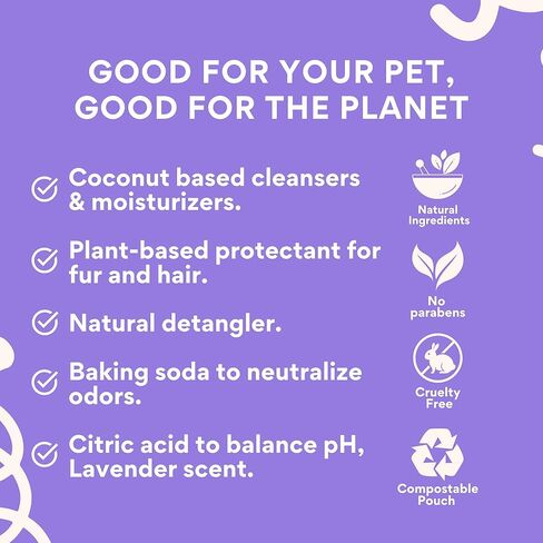 Dog Shampoo Sheets, 2X Washes Than Liquid Dog Bathing Supplies, Water Activated Puppy Shampoo & Dog Bath Supplies, Poodle Shampoo for Dog Bath, Dog Shampoo for Smelly Dogs (Lavender 30ct) in Saudi Arabia