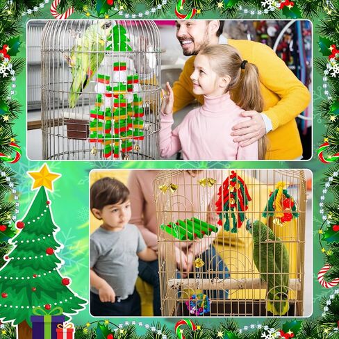 5 قطع من ألعاب الببغاء الخشبية الطبيعية من Buryeah، ألعاب طيور عيد الميلاد، لعبة طيور كبيرة مع مكعبات خشبية طبيعية متعددة الألوان، ألعاب أعواد مضغ الطيور للببغاوات الرمادية الأفريقية، هدايا اللعب in Kuwait