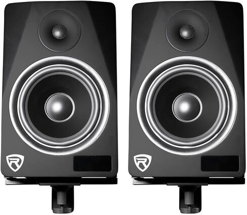 Pair Rockville RHSB8 Wall Mount Swivel Speaker Brackets For Home Theater Bookshelf or Studio Monitors, Black in Saudi Arabia