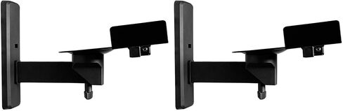 Pair Rockville RHSB8 Wall Mount Swivel Speaker Brackets For Home Theater Bookshelf or Studio Monitors, Black in Saudi Arabia