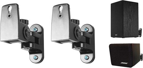 Pair Rockville RHSB8 Wall Mount Swivel Speaker Brackets For Home Theater Bookshelf or Studio Monitors, Black in Saudi Arabia