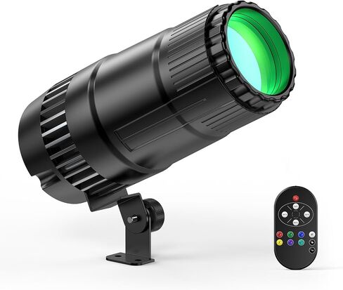 ضوء Pinspot، مصباح كرة مرآة صغير 20 وات، أضواء LED شعاع RGBW فائقة السطوع، إضاءة مسرح للتحكم عن بعد لفرقة DJ ديسكو وحفلات الرقص وحفلات البار ونادي الزفاف in Kuwait