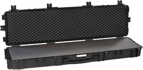 EXPLORER Hard Rifle Case, Waterproof Long Gun Case with Full Foam, 61" long, Black, Made in Italy in Saudi Arabia