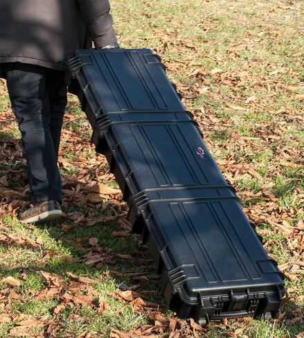 EXPLORER Hard Rifle Case, Waterproof Long Gun Case with Full Foam, 61" long, Black, Made in Italy in Saudi Arabia