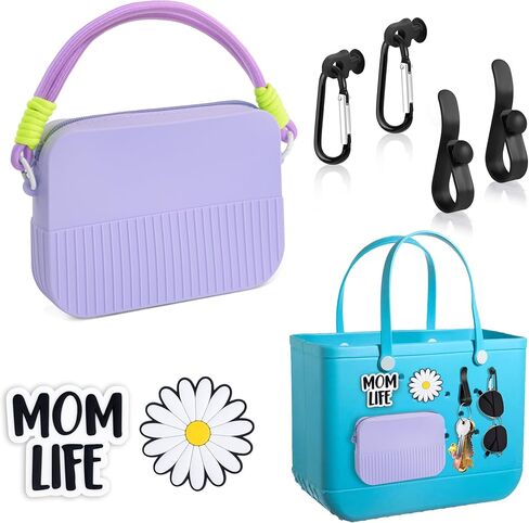 Oudizz Silicone Phone Holder for Bogg Bag Accessories, Insert Wallet Charm Bogg Bag, Beach Accessories Compatible with iPhone & Android Phone, with 2Pcs Carabiners & 2Pcs Key Hooks & 2Pcs Charms in Saudi Arabia