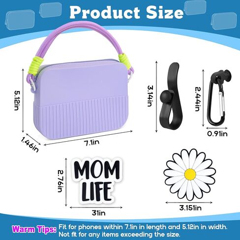 Oudizz Silicone Phone Holder for Bogg Bag Accessories, Insert Wallet Charm Bogg Bag, Beach Accessories Compatible with iPhone & Android Phone, with 2Pcs Carabiners & 2Pcs Key Hooks & 2Pcs Charms in Saudi Arabia