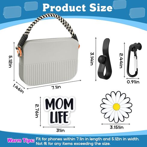 Oudizz Silicone Phone Holder for Bogg Bag Accessories, Insert Wallet Charm Bogg Bag, Beach Accessories Compatible with iPhone & Android Phone, with 2Pcs Carabiners & 2Pcs Key Hooks & 2Pcs Charms in Saudi Arabia