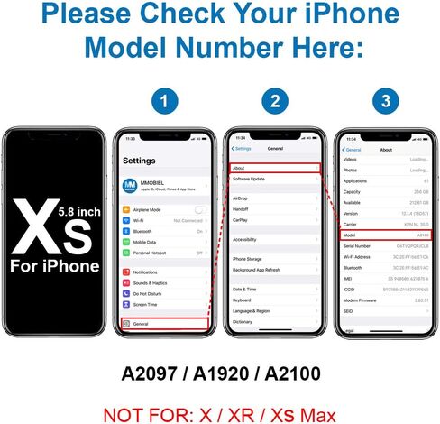 مكبر صوت MMOBIEL متوافق مع iPhone Xs - استبدال مكبر صوت الأذن - إصلاح مكبر صوت قطعة الأذن - متضمن. المفكات in Saudi Arabia