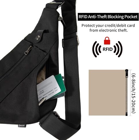 Sling Bag for Women Men,RFID Crossbody Hiking Backpack Chest Shoulder Tactical Bag with Water Bottle Bag for Travel Sports in Saudi Arabia