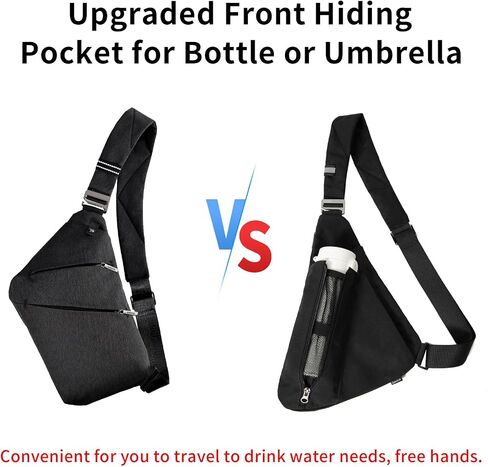 Sling Bag for Women Men,RFID Crossbody Hiking Backpack Chest Shoulder Tactical Bag with Water Bottle Bag for Travel Sports in Saudi Arabia