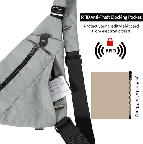 Sling Bag for Women Men,RFID Crossbody Hiking Backpack Chest Shoulder Tactical Bag with Water Bottle Bag for Travel Sports in Saudi Arabia