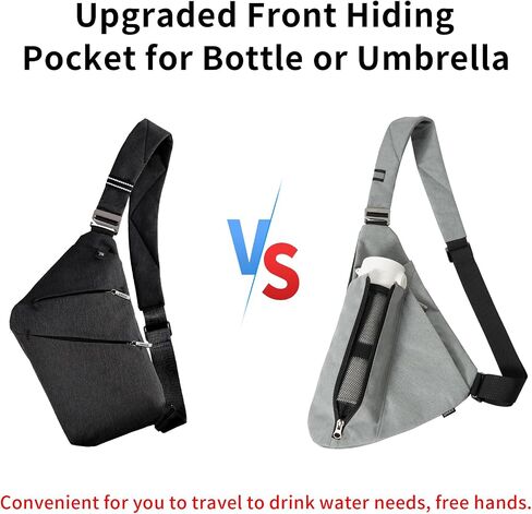 Sling Bag for Women Men,RFID Crossbody Hiking Backpack Chest Shoulder Tactical Bag with Water Bottle Bag for Travel Sports in Saudi Arabia