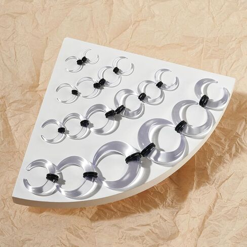18PCS Septum Tapers Acrylic Septum Pincher Ear Tapers Kit C Shape Buffalo Ear Gauges Stretching Expander Rings for Nose Ear Gauges Size 14G-00G in Saudi Arabia