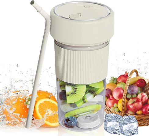 خلاط عصارة محمول، خلاط عصارة كهربائي USB، خلاط صغير مع شفاطة، خلاط شخصي للمخفوقات والعصائر، صانع عصير محمول، كوب عصارة خلاط كهربائي، قابل لإعادة الشحن عبر USB-C in Kuwait