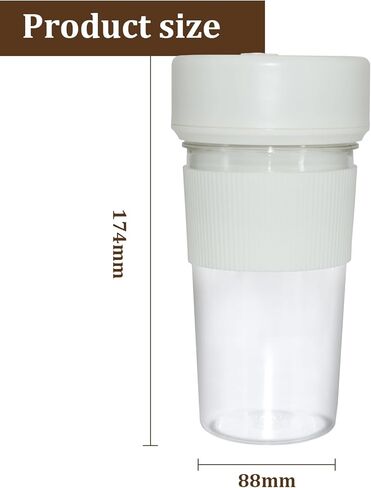 خلاط عصارة محمول، خلاط عصارة كهربائي USB، خلاط صغير مع شفاطة، خلاط شخصي للمخفوقات والعصائر، صانع عصير محمول، كوب عصارة خلاط كهربائي، قابل لإعادة الشحن عبر USB-C in Kuwait