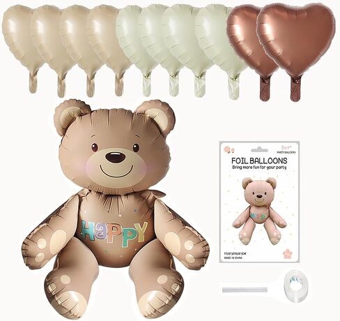 Birthday Cake Balloons, 60 Inch 3 Tier Birthday Cake Stand Up Balloons, Includes 5 Pcs 18 Inch Cream Heart Balloons, Suitable for Birthday Party Decoration Set, Party Decoration Supplies-6pcs in Saudi Arabia