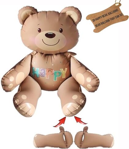 Birthday Cake Balloons, 60 Inch 3 Tier Birthday Cake Stand Up Balloons, Includes 5 Pcs 18 Inch Cream Heart Balloons, Suitable for Birthday Party Decoration Set, Party Decoration Supplies-6pcs in Saudi Arabia