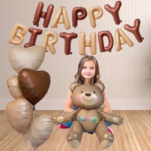 Birthday Cake Balloons, 60 Inch 3 Tier Birthday Cake Stand Up Balloons, Includes 5 Pcs 18 Inch Cream Heart Balloons, Suitable for Birthday Party Decoration Set, Party Decoration Supplies-6pcs in Saudi Arabia