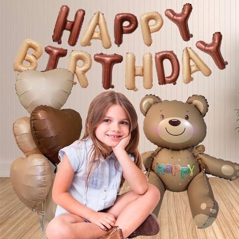 Birthday Cake Balloons, 60 Inch 3 Tier Birthday Cake Stand Up Balloons, Includes 5 Pcs 18 Inch Cream Heart Balloons, Suitable for Birthday Party Decoration Set, Party Decoration Supplies-6pcs in Saudi Arabia