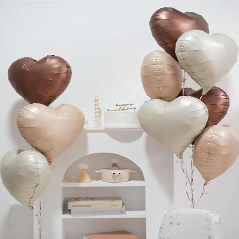 Birthday Cake Balloons, 60 Inch 3 Tier Birthday Cake Stand Up Balloons, Includes 5 Pcs 18 Inch Cream Heart Balloons, Suitable for Birthday Party Decoration Set, Party Decoration Supplies-6pcs in Saudi Arabia