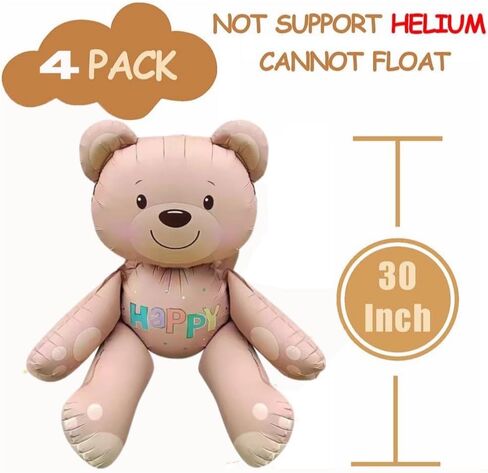 Birthday Cake Balloons, 60 Inch 3 Tier Birthday Cake Stand Up Balloons, Includes 5 Pcs 18 Inch Cream Heart Balloons, Suitable for Birthday Party Decoration Set, Party Decoration Supplies-6pcs in Saudi Arabia