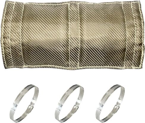 Titanium Pipe Heat Shield 4'' x 8'' Exhaust Heat Wrap Motorcycle Heat Guard Cover with 2 PCS Stainless Steel Clamps in Saudi Arabia