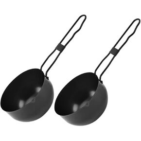 2 Pcs Cast Iron Stew Pot with Lid Outdoor Cooking Pots for Camping Grilling and Stewing Versatile Cast Iron Stock Pots for Indoor and Outdoor Use