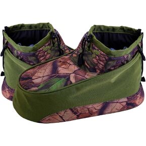 RunNico Waterproof Camo Boot Insulated Covers, 600D Hunting Non-Slip Boot Cover with Adjustable Drawstring, Cold Weather Boot Insulators for Men Women Hunting Camping Fishing Wildlife Photography(M,L)