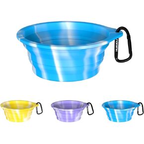 Collapsible Dog Bowls,3 Pack Travel Dog Bowls,Portable Dog Camping Essentials,Suitable for Feeding and Drinking Water for Dogs Cats and Pets,Silica Gel Dog Bowls with Carabiner