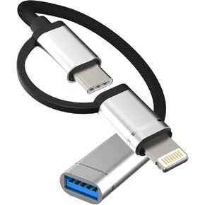 OTG Cable USB to Type C Lightning Adapter iPhone Camera Port 3.0 Thunderbolt Cord Converter Mouse Dongle Adaptador para Compatible for Samsung for IPhone15 Pro Max Plus ipad Pro Air Mini 14 13