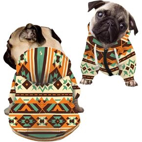 Howilath Cute Santa Claus Dog Hoodie Sweater for Small Medium Dogs Christmas Zipper Sweatshirt with Hat Tracksuits Pet Clothing - M