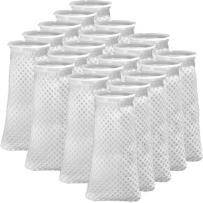 20 Pack 4 Inch 150 Micron Honeycomb Filter Socks for Fish Tank, Aquarium Filter Sock 3D Honeycomb Design Filter Sock, Aquarium Filter Bags for Saltwater, 4 Inch Ring by 11.8 Inch Long