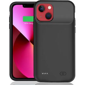 Battery Case for iPhone 13 Mini, Upgraded 6500mAh Ultra-Slim Portable Rechargeable Extended Battery Pack Charging Case Compatible with iPhone 13 Mini (5.4 inch) Charger Case Support Carplay (Black) in Kuwait
