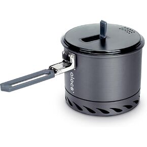 Alocs 1.4L Camping Pot, Lightweight Camping Cookware with Heat Exchanger, Portable Durable Camping Pots and Pans Set, Camping Cooking Pot for Backpacking Hiking Travel