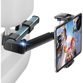 Tablet Holder Car Headrest Backseat Mount:[3 in 1 Long Arm ] Headrest Tablet Holder Fit iPad Car Mount Travel Accessory Car Tablet Holder Back Seat for Kids Adults Universal for All 4.7-12.9" Devices